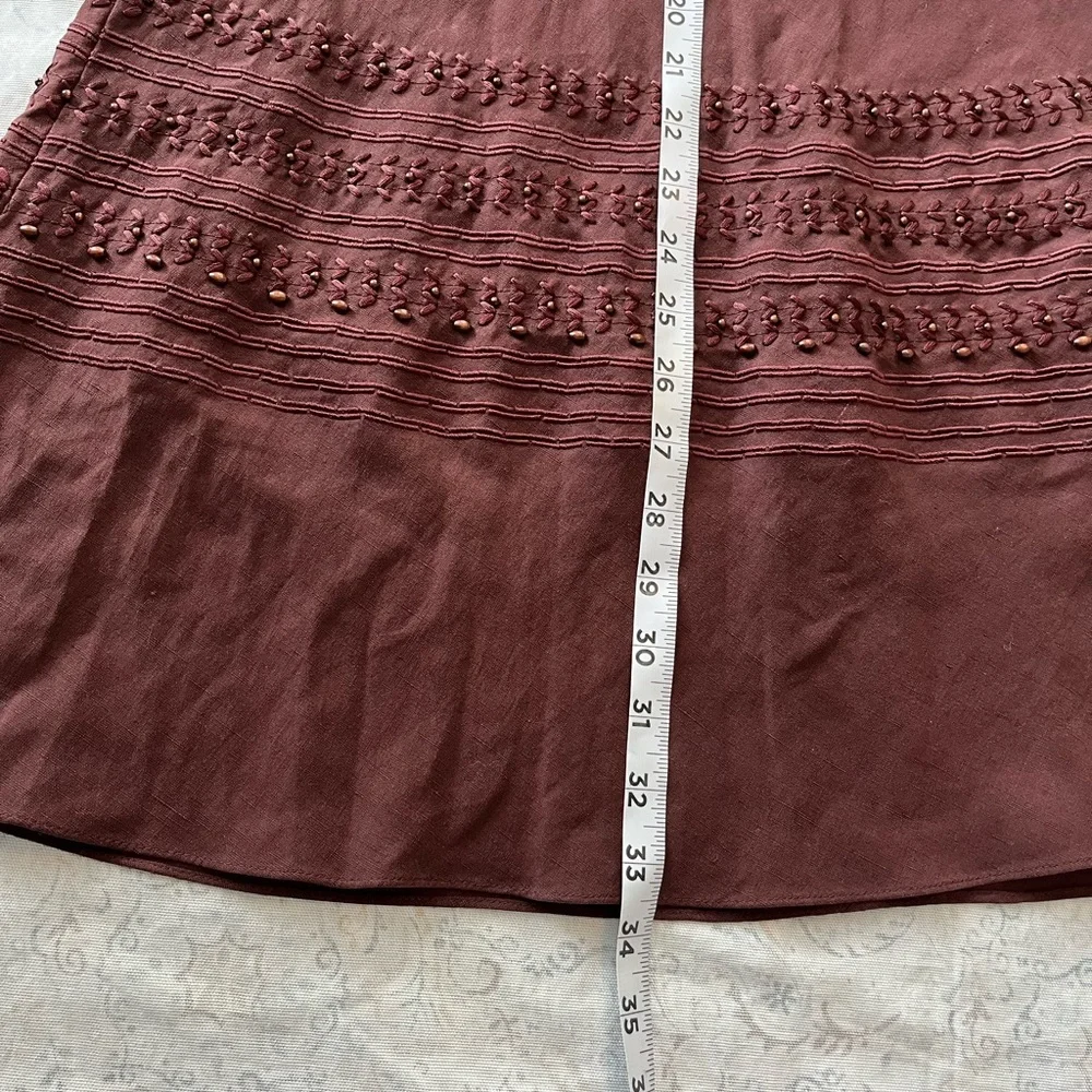 Jones‎ New York Brown A-Line Midi Skirt with Pleats for Casual Work